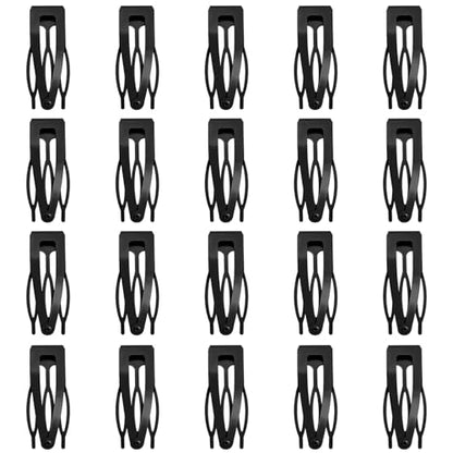 20 Pcs Snap Hair Clips for Women Snap Hair Barrettes Double Grip Hair Clips 3 Prong Clips for Hair Barrettes for Women Girls (Black) - color: Black