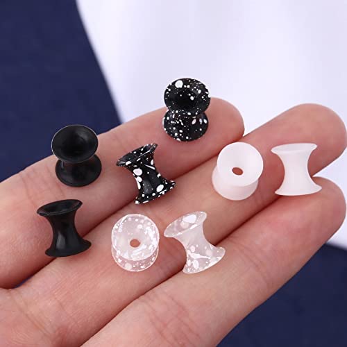 OUFER 8PCS Silicone Ear Gauges Flexible Ear Tunnels Plugs Stretchers Expander Double Flared Flesh Ear Piercing Jewelry for Women Men - color: 6G(4mm)