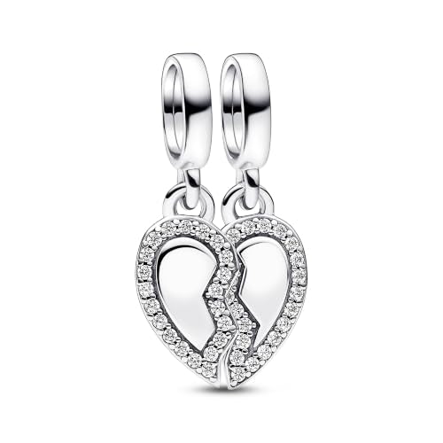 925 Sterling Silver Charms Pendants Mom Heart Dog koi fish Sea Turtle Football Charms for bracelet Pendants Beads Mom Sister Wife Family, Friends, Birthday gifts - style: 2-in-1 Heart Pendant