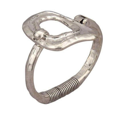 GelConnie Chunky Cuff Bangle Bracelet for Women, Statement Jewelry | Gold and Silver Tone Cuff Bangles with Resin, Crystal and Textured Accents for Party, Vacation and Dressy Looks - style: Bangle 03-Silver