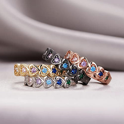 20mm Heart Earring Hoop for Women 925 Sterling Silver Post Multicolor CZ - color: White gold