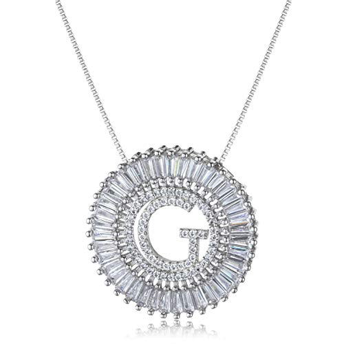 COTTVOTT A-Z Alphabet Pendant Necklaces Charms Women Initial Letter Chain Necklace 4 Colors - style: Silver-G