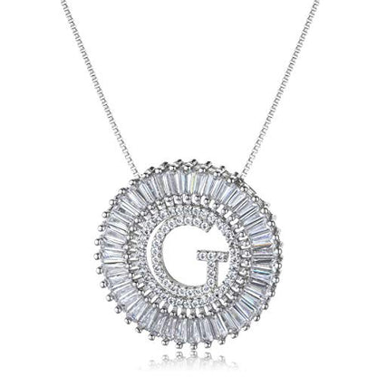 COTTVOTT A-Z Alphabet Pendant Necklaces Charms Women Initial Letter Chain Necklace 4 Colors - style: Silver-G