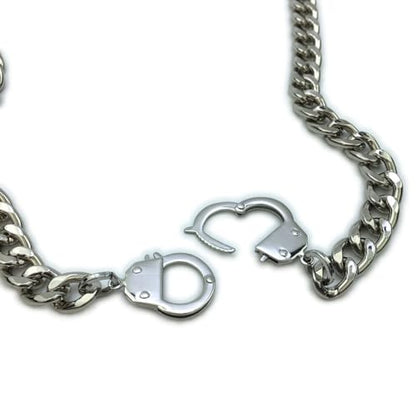 Succuba Stainless Steel Handcuff Choker Necklace Chain Pendant Choker Collar Necklace for Women and Men from 16 to 24 Inches with Box - color: G, size: 22 Inches