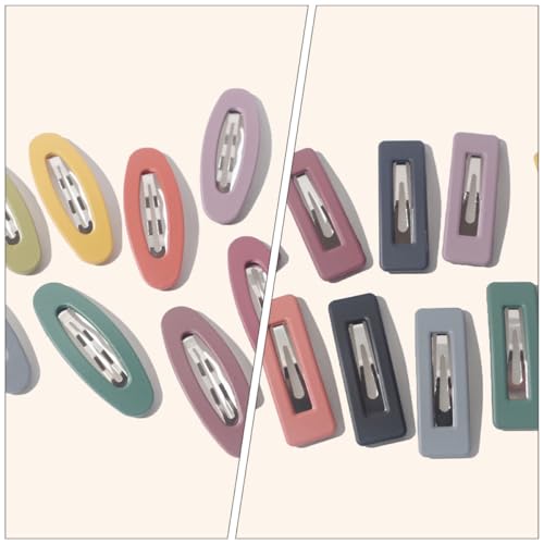 30pcs Mixed Color Hollow Matte Bangs Barrettes Hair Clip Set with Oval, Teardrop, and Square Designs for Women Everyday Hair Styling Random Color