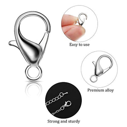 600 Pieces Lobster Clasps and Open Jump Rings Set Lobster Claw Clasps and Closures for Jewelry Making and Bracelets Bracelet Hooks Jewelry Clips(KC Gold, White K) - color: KC Gold, White K