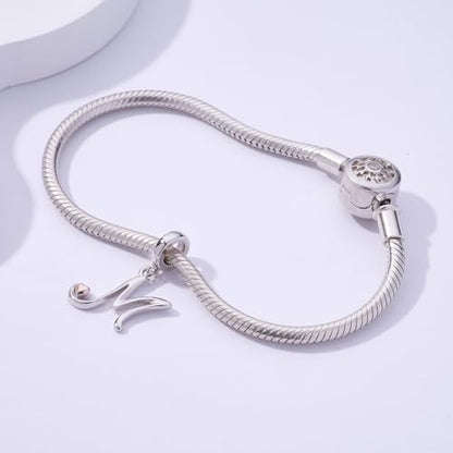 Letter Charms for Pandora Bracelets 925 Sterling Silver Alphabet Initial Charms Bead Jewelry Gift for Women - style: Initial M