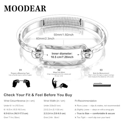 Moodear Chunky Gold Bangle Bracelets for Women, 14K Gold Plated/Silver Cuff | Chunky Statement Jewelry with Hammered Texture, Non Tarnish Gold Plated Finish, Unique Cuff Design, Lightweight Comfort - style: Silver 18.5cm （≈7IN）Paperclip