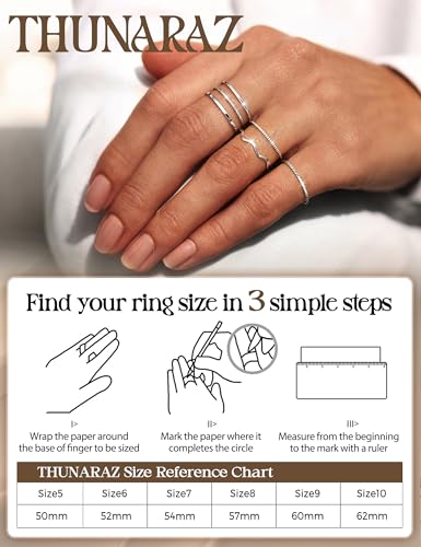 THUNARAZ 8Pcs 1mm Stainless Steel Rings for Women Men Fashion Plain Band Knuckle Stacking Midi Thumb Dainty Thin Rings Set Size 5-10 Silver Gold Tone - color: Silver