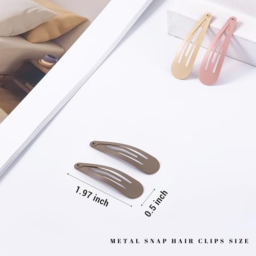 48 PCS Small Metal Barrettes For Women Non Slip Water Drop Snap Clips For Thick Thin Fine Hair Classic Accessories,Pink Blue Green,1.97 x 0.5 In - color: Pink Blue Green