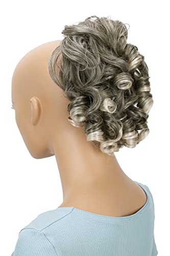 CAISHA Jumbo Hairpiece Scrunchy Updo Voluminous Curly Messy Bun Gray Blond Mix G2L - color: gray blond mix #9T613 G2L