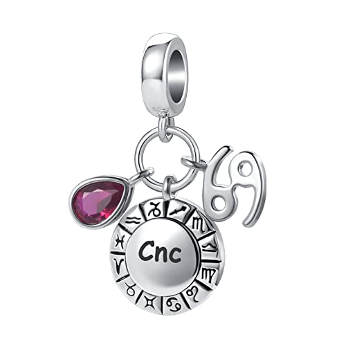 NanMuc Constellation Charm for Women Bracelets Horoscope Zodiac Sign Teardrop Birthstone Birthday Anniversary Dangle Bead for Mom Grandma - style: Cancer(6.22-7.22)