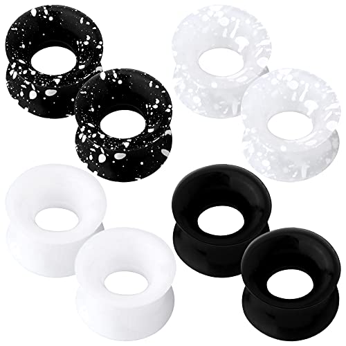 OUFER 8PCS Silicone Ear Gauges Flexible Ear Tunnels Plugs Stretchers Expander Double Flared Flesh Ear Piercing Jewelry for Women Men - color: 0g(8mm)