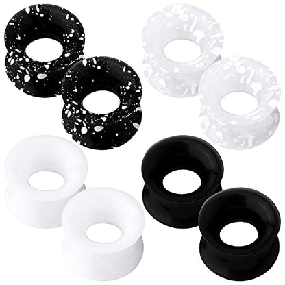 OUFER 8PCS Silicone Ear Gauges Flexible Ear Tunnels Plugs Stretchers Expander Double Flared Flesh Ear Piercing Jewelry for Women Men - color: 0g(8mm)