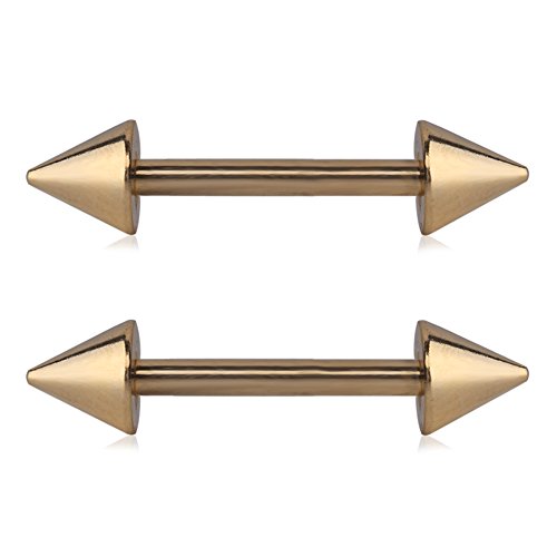 316L Stainless Steel Spike Nipple Shield Barbell Ring Bar Body Piercing Retainer 14G 1/2Inch - color: 6PCS - Mix Color 1#