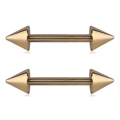 316L Stainless Steel Spike Nipple Shield Barbell Ring Bar Body Piercing Retainer 14G 1/2Inch - color: 6PCS - Mix Color 1#