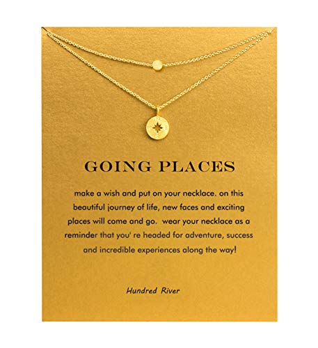 Baydurcan Friendship Anchor Compass Necklace Good Luck Elephant Pendant Chain Necklace with Message Card Gift Card - style: Compass style2