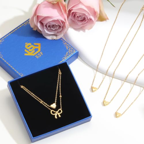 KSF Gold Lariat Necklace for Women Y Shaped Layered CZ Drop Chain | Y shaped necklace; Layered CZ detail; Long lariat style; Gift for her - color: Gold-8