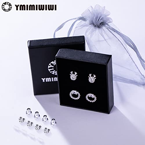 Earrings Holy Stud Earrings for Girls/Women, Sliver Gold Wedding Earrings for Bridesmaids - color: Deer&Wreath|Silver