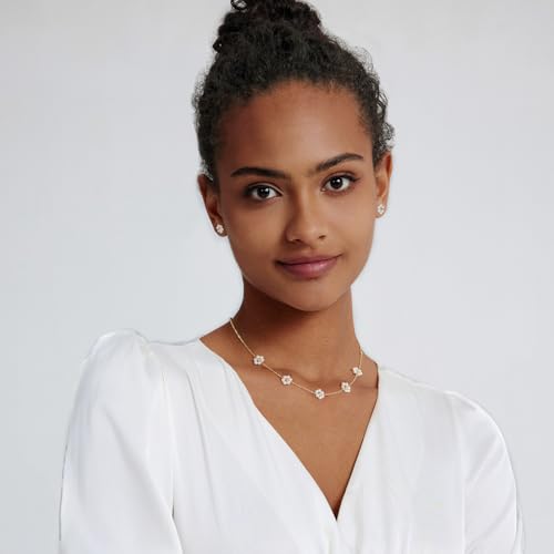 LULII Pearl Necklaces for Women 14K Gold Plated Dainty Layered Single Pearl Necklace Simple Daisy Pearls Choker Cute Gold Necklace Stack Jewelry Sets for Women Trendy Gifts - color: Gold-Daisy Pearl Jewelry Set