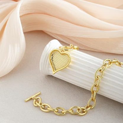 Dainty Heart Necklace for Women, 14k Gold Plated/Rose Gold/Silver Tiny Cute Heart Pendant Necklace Minimalist Choker CZ Necklace Jewelry Gifts for Women - style: Chunky Heart-gd