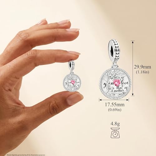 Tree of Life Dangle Charm Mother's Love Pendant Bead Compatible with Pandora Bracelets & Necklaces Women - color: Pink