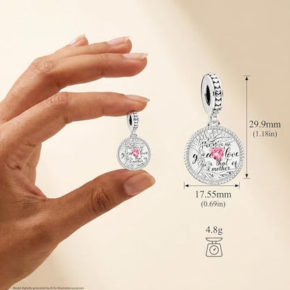 Tree of Life Dangle Charm Mother's Love Pendant Bead Compatible with Pandora Bracelets & Necklaces Women - color: Pink