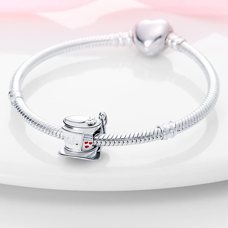 LIGHTDOG 925 Sterling Silve Charms fits Pandora Bracelets Necklace,5A Zircon Dangle Pendant Bead,Mother's Day Gift Jewelry Beads for Women - style: Alice in Wonderland & Mad Hatters Tea Party Charm