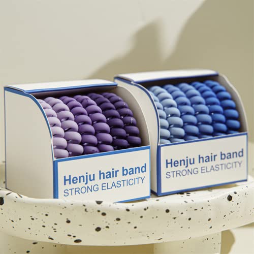 6 Pcs Spiral Hair Ties - Matte Candy Purple Plastic Phone Cord Hair Bands for Any Kinds of Hair