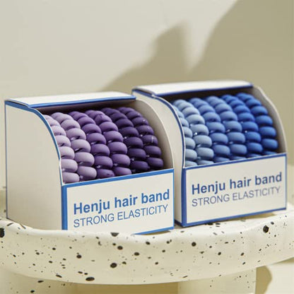 6 Pcs Spiral Hair Ties - Matte Candy Purple Plastic Phone Cord Hair Bands for Any Kinds of Hair