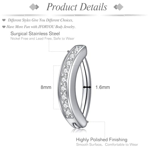 1/4 Inch Short Belly Button Rings 14G 6mm Stainless Steel Short Belly Navel Button Rings for Women Men - color: Silver clicker -2PCS