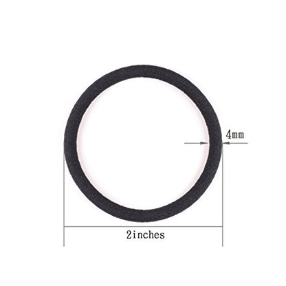 120 Pieces Black Hair Ties for Thick and Curly Hair Ponytail Holders Hair Elastic Band for Women or Men(4mm) - color: Black