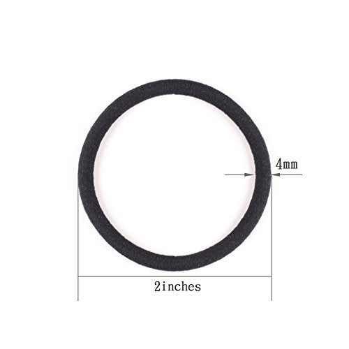 120 Pieces Black Hair Ties for Thick and Curly Hair Ponytail Holders Hair Elastic Band for Women or Men(4mm) - color: Black