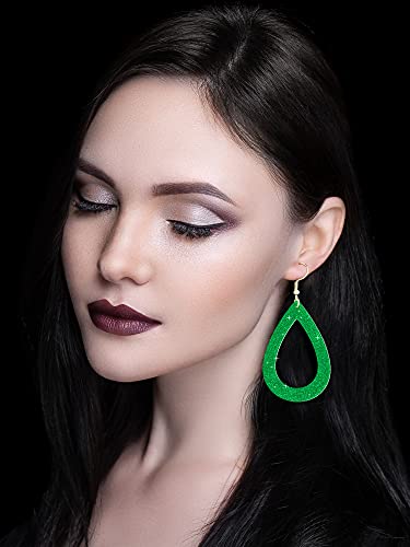 Hicarer 4 Pcs Jewelry Sets for Women Glitter Necklace and Earring Set Multi Layer Bracelet Costume Jewelry Sets for Bridal Shower Wedding - color: Green