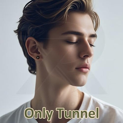 1 Pair Ear Guages with Rings 316L Stainless Steel Saddle Plugs for Ears Hypoallergenic Hoop Earrings Weights Stretchers Ears Tunnels Expander Piercing 0G 00G 1/2" 9/16" - color: Black;9/16"(14mm)