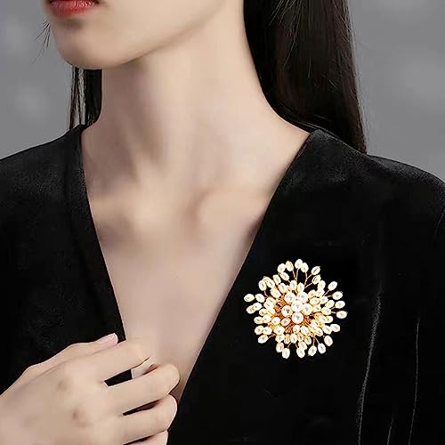 HETICA Animal Brooch for Women, Funny and Cute Flower Brooch Safety Pins Clothing Backpack Hat Decoration Enamel Pins Fashion Women Brooches and Pins Jewelry - style: Pearl Flower