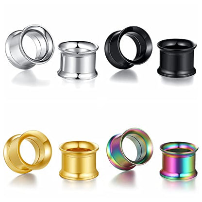 WBRWP Unisex Women 6pcs/8pcs-3pairs/4pairs Hollow Zircon Stainless Steel Screw Ear Plugs Tunnels with ZirconEar Plugs Tunnels - Ear Expander - Ear Gauges Stretcher Body Piercing 8g-5/8 - color: 4pairs(8pcs) Hollow Tunnels set