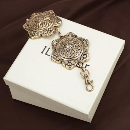ILuvatar Western Metal Concho Belt for Women Cowgirl Waist Chain for Women Dress Pants Adjustable - color: Gold-t49