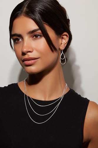Milla Triple Necklaces for Women, Trendy Trpiple Chain Necklace Set | Stylish Gold Necklace Stack and Silver Layered Necklaces for Women made with 14K Gold Plated and Silver Plated Materials - color: Triple Snake Chain / Silver