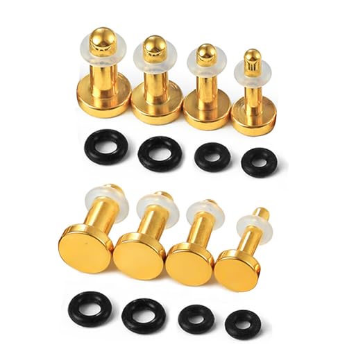 LADEMAYH Comfy Dead Stretching Ear Tapers Stretching Kit, Small Gaps Packed, 0.5mm Increments, Surgical Stainless Steel 316L, Flat Top Ear Plugs, Pain-Free Body Piercing Jewelry for Women & Mens - color: Gold, size: 2.5-4mm 8pcs