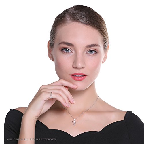 VIKI LYNN Dainty Initial Letter Pendant Necklace for Women | Cubic Zirconia Initial Jewelry, Personalized Letter Necklace, Dainty Women Jewelry, Birthday Gift Idea for Her, Mom and Wife - color: Silver, style: Silver-F