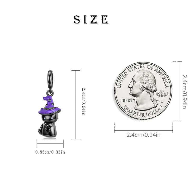 Charms for Bracelets and Necklaces Statue of Liberty CHARM and Family Clasp Safety Chain Charm Beads Charms Jewelry for Women - color: Black Naught Cat