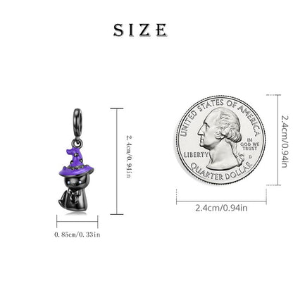Charms for Bracelets and Necklaces Statue of Liberty CHARM and Family Clasp Safety Chain Charm Beads Charms Jewelry for Women - color: Black Naught Cat