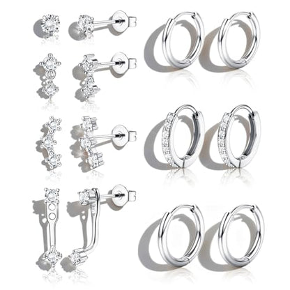 BESTEEL 7Pairs Hypoallergenic Gold Plated Earrings for Women Earring Stacks | Trendy Small Stud Huggie Hoop Earring Stacks Set Surgical Steel Cartilage Helix Jewelry for Sensitive Ears Birthday Gifts - style: S - Small