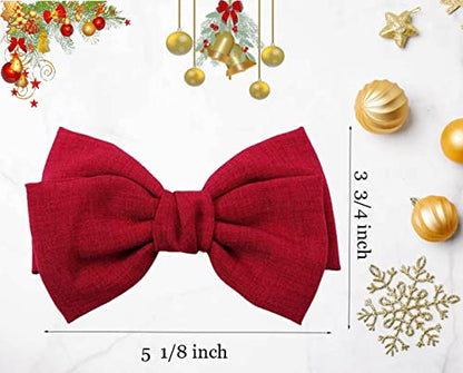 Hair Bow Clips, Stocking Stuffers for Women - French Hair Bows Barrette Hair Accessories for Adults Women Girl and Ladies - Ideal Gift for Birthday,Daily Wear and Holiday Present (6pcs)