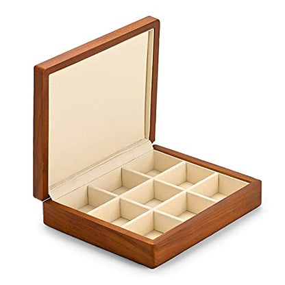 Oirlv Solid Wood Ring Jewelry Box Organizer Earrings Jewelry Drawer Organizer Tray with Lid (Creamy-white 9 Grid Box) - color: Creamy-white 9 Grid Box