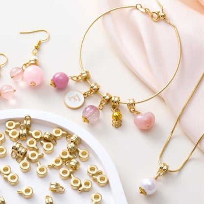Joez Wonderful Links Bail Beads, Hypoallergenic Alloy Column Spacer Beads - color: Style B, 80 Gold