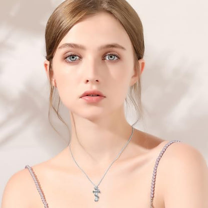 Cross Necklace for Men Women 925 Sterling Silver Cross Pendant Necklace Christian Religious Jewelry Gifts for Anniversary - color: 18-Music Cross
