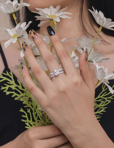 Moissanite Open Ring Adjustable Stackable Engagement Anniversary Jewelry | Half Eternity Wedding Band, White Gold Plated Dainty, 925 Sterling Silver Rings for Women - color: Gold