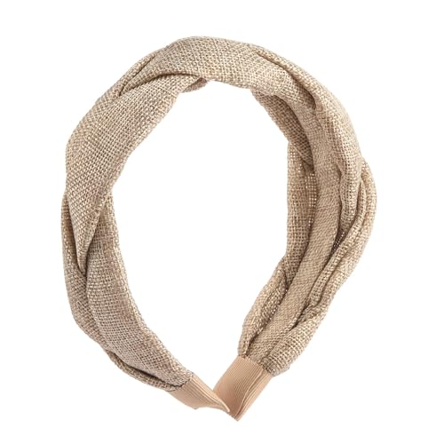 Madison Tyler Thick Headbands for Women | Wide Fabric Grey Braided Cute Handmade Makeup Hair Band for Girls | Thin Hair and Thick Hair | Skincare and Boho Spring Headband for Washing Face - color: Fabric Grey Headbands
